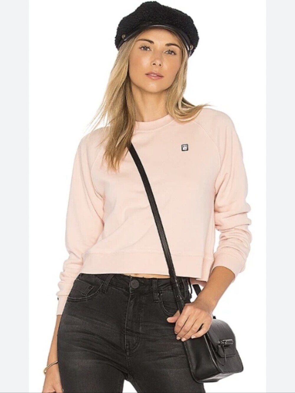 Debbie Harry x OBEY Astor Place Cropped Sweat Shirt Pink Size S